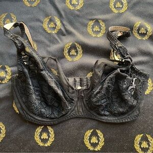 Black Mesh Lace Bra / US 28H / Freya / Underwire / No padding